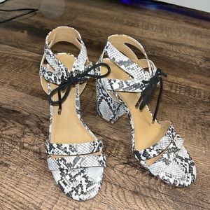 Snake skin with tie heels